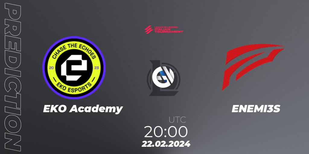 EKO Academy vs ENEMI3S: Match Prediction. 22.02.2024 at 20:00, LoL, LoL Italian Tournament Spring 2024