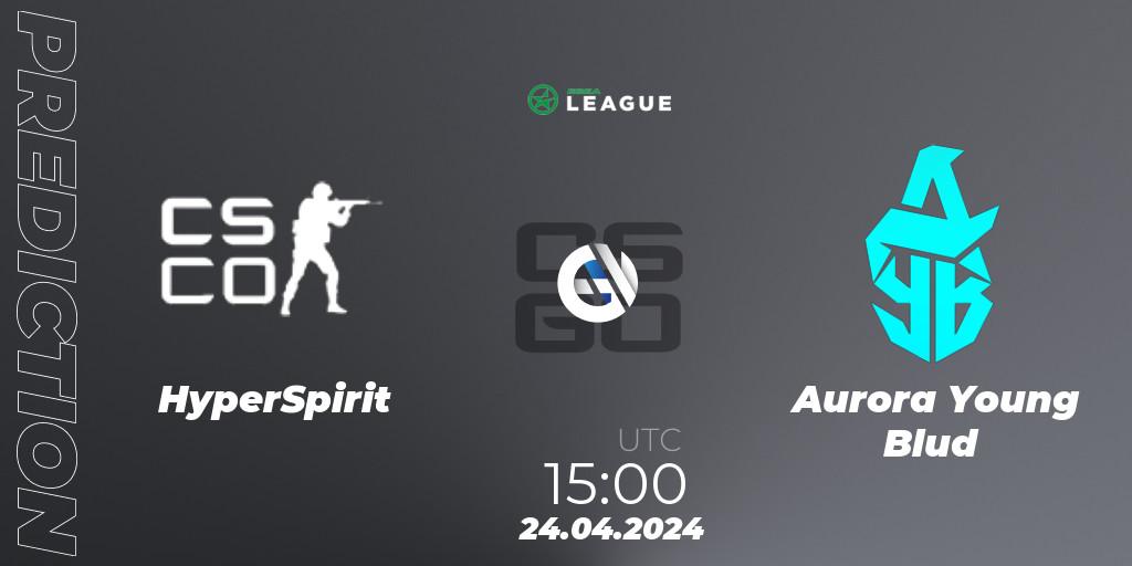 HyperSpirit vs Aurora Young Blud: Match Prediction. 24.04.2024 at 15:00, Counter-Strike (CS2), ESEA Season 49: Advanced Division - Europe