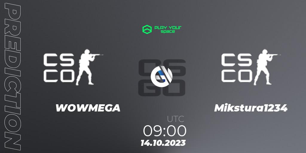 WOWMEGA vs Mikstura1234: Match Prediction. 14.10.2023 at 09:00, Counter-Strike (CS2), PYspace Cash Cup Finals