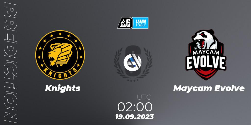 Knights vs Maycam Evolve: Match Prediction. 19.09.2023 at 02:00, Rainbow Six, LATAM League 2023 - Stage 2