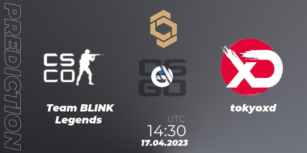 Team BLINK Legends vs tokyoxd: Match Prediction. 17.04.2023 at 14:30, Counter-Strike (CS2), CCT South Europe Series #4: Closed Qualifier