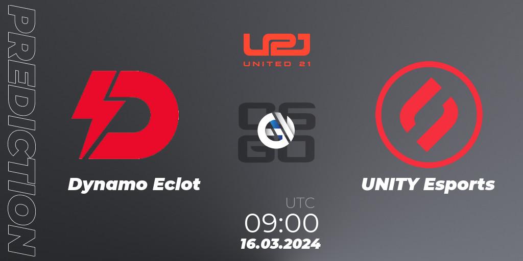 Dynamo Eclot vs UNITY Esports: Match Prediction. 16.03.2024 at 09:00, Counter-Strike (CS2), United21 Season 13