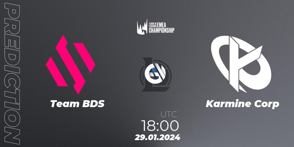 Team BDS vs Karmine Corp: Match Prediction. 29.01.2024 at 17:00, LoL, LEC Winter 2024 - Regular Season