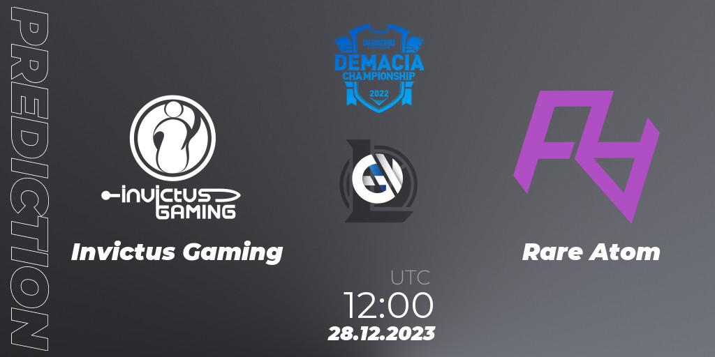 Invictus Gaming vs Rare Atom: Match Prediction. 28.12.2023 at 11:00, LoL, Demacia Cup 2023 Group Stage