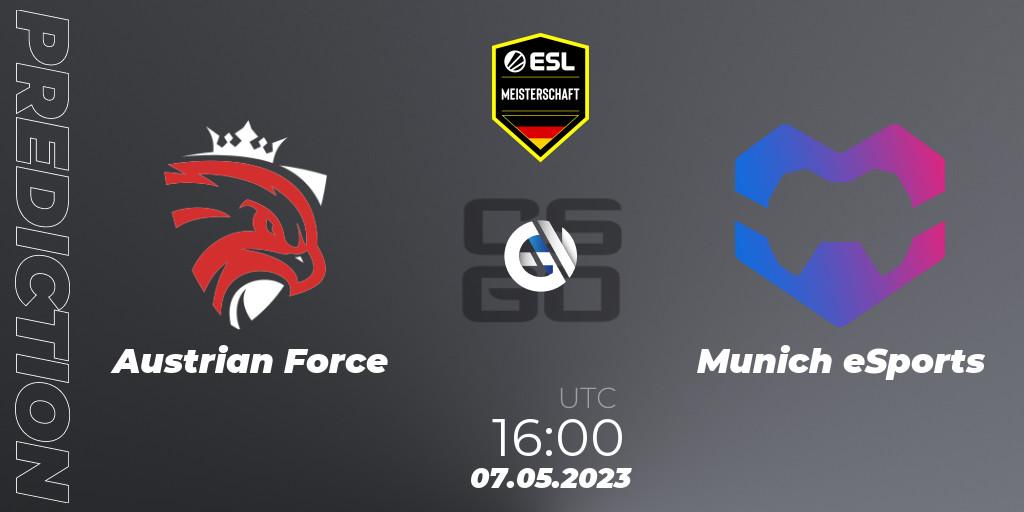 Austrian Force vs Munich eSports: Match Prediction. 07.05.23, CS2 (CS:GO), ESL Meisterschaft: Spring 2023 - Division 2