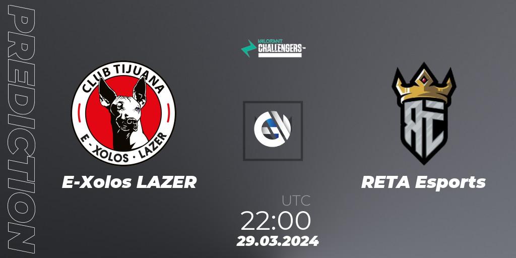 E-Xolos LAZER vs RETA Esports: Match Prediction. 30.03.24, VALORANT, VALORANT Challengers 2024: LAN Split 1