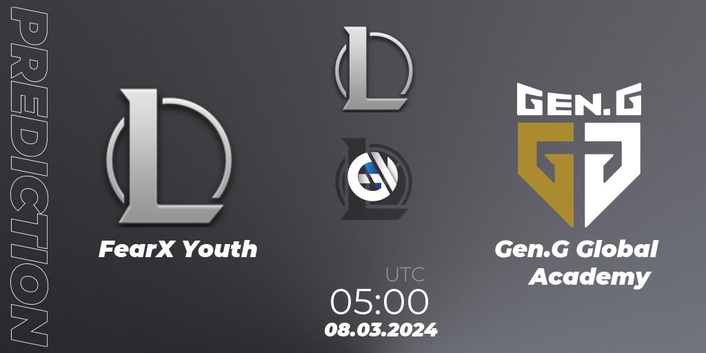 FearX Youth vs Gen.G Global Academy: Match Prediction. 08.03.2024 at 05:00, LoL, LCK Challengers League 2024 Spring - Group Stage