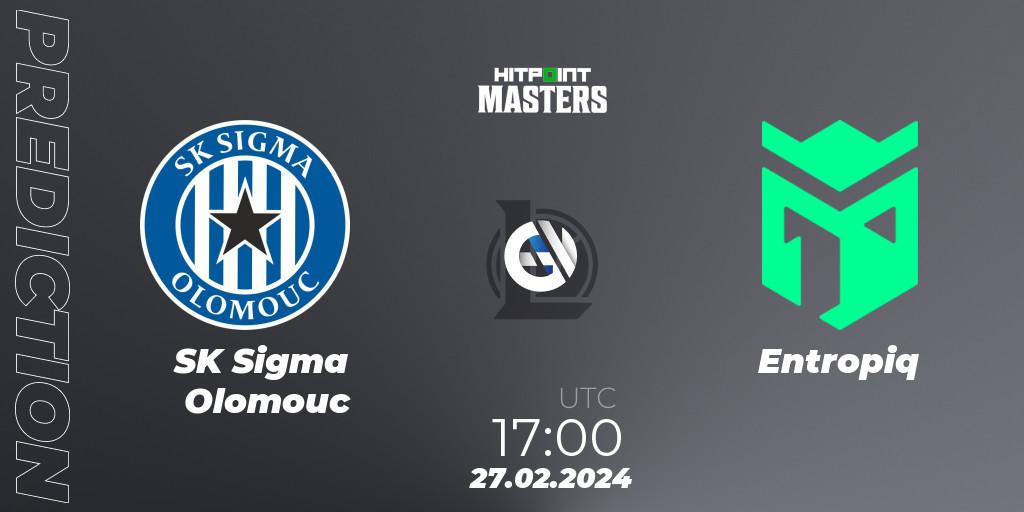 SK Sigma Olomouc vs Entropiq: Match Prediction. 27.02.2024 at 17:00, LoL, Hitpoint Masters Spring 2024