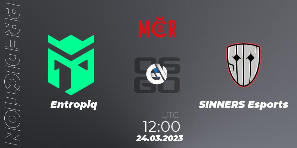 Entropiq vs SINNERS Esports: Match Prediction. 24.03.2023 at 12:30, Counter-Strike (CS2), Tipsport Cup Prague Spring 2023: Online Stage