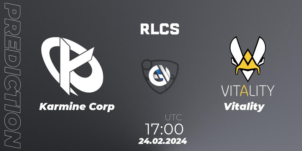 Karmine Corp vs Vitality: Match Prediction. 24.02.24, Rocket League, RLCS 2024 - Major 1: Europe Open Qualifier 2