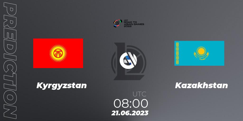 Kyrgyzstan vs Kazakhstan: Match Prediction. 21.06.2023 at 08:00, LoL, 2022 AESF Road to Asian Games - Central and South Asia