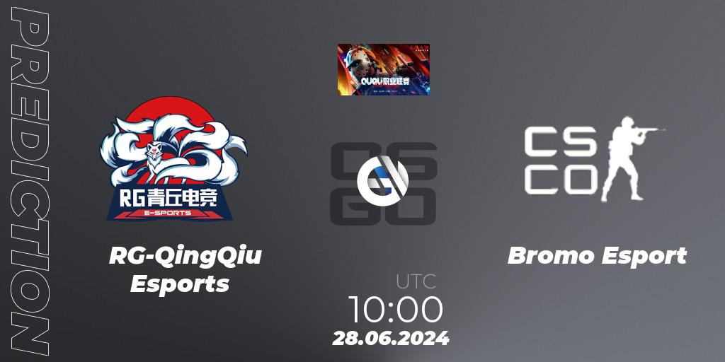 RG-QingQiu Esports vs Bromo Esport: Match Prediction. 28.06.2024 at 10:00, Counter-Strike (CS2), QU Pro League