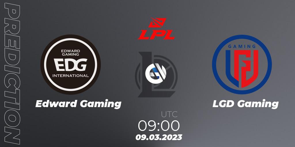 Edward Gaming vs LGD Gaming: Match Prediction. 09.03.2023 at 09:00, LoL, LPL Spring 2023 - Group Stage
