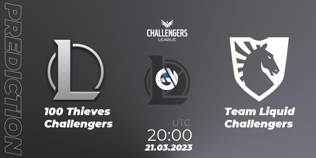 100 Thieves Challengers vs Team Liquid Challengers: Match Prediction. 20.03.23, LoL, NACL 2023 Spring - Playoffs
