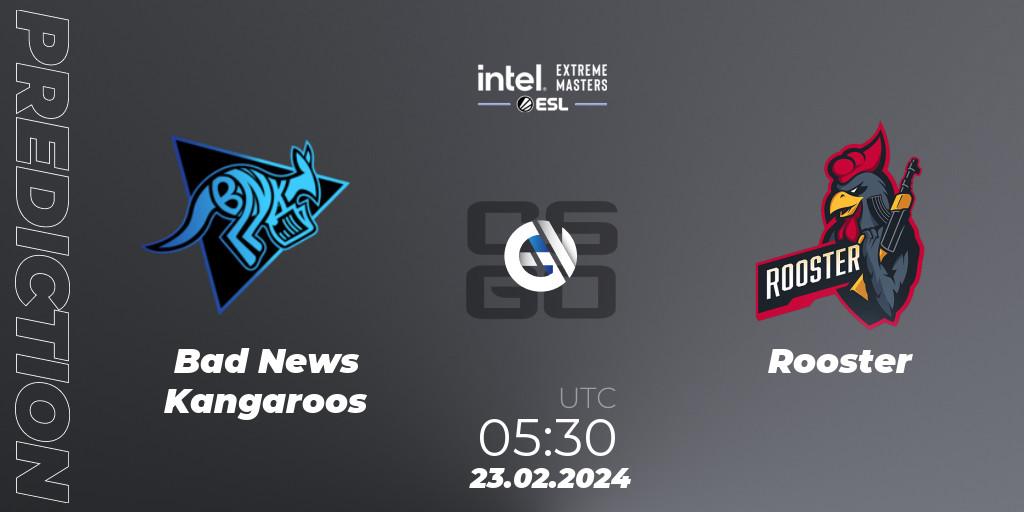 Bad News Kangaroos vs Rooster: Match Prediction. 23.02.24, CS2 (CS:GO), Intel Extreme Masters Dallas 2024: Oceanic Closed Qualifier