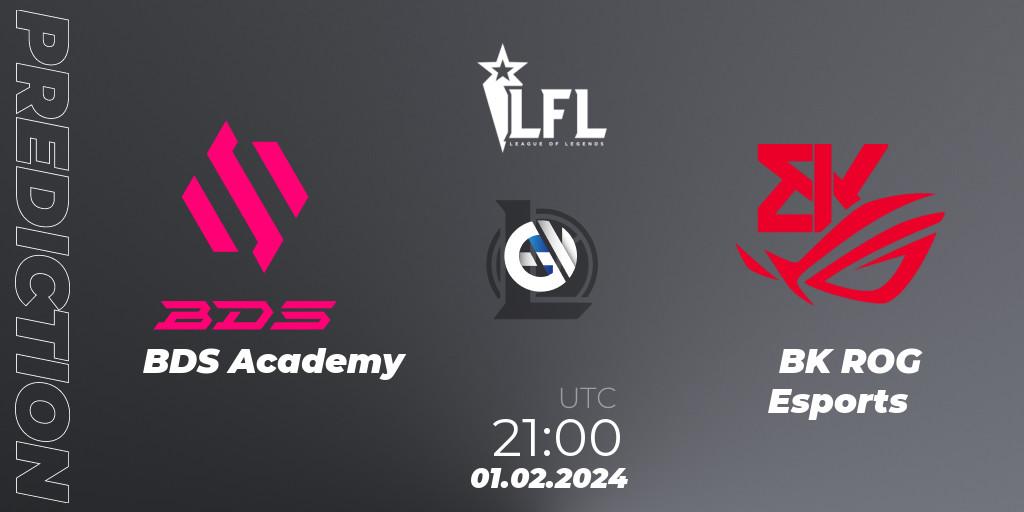 BDS Academy vs BK ROG Esports: Match Prediction. 01.02.2024 at 21:00, LoL, LFL Spring 2024