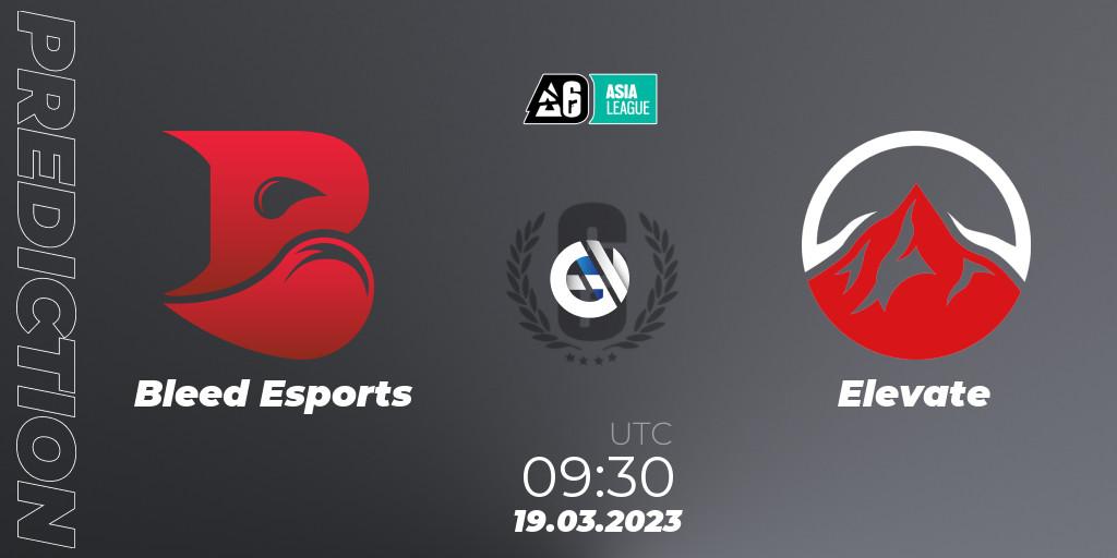 Bleed Esports vs Elevate: Match Prediction. 19.03.2023 at 09:30, Rainbow Six, SEA League 2023 - Stage 1