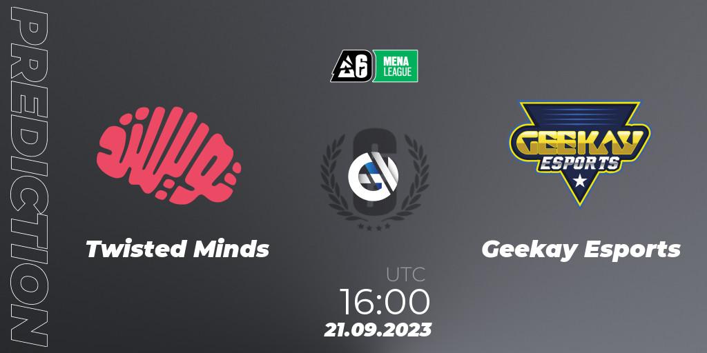 Twisted Minds vs Geekay Esports: Match Prediction. 21.09.2023 at 16:00, Rainbow Six, MENA League 2023 - Stage 2