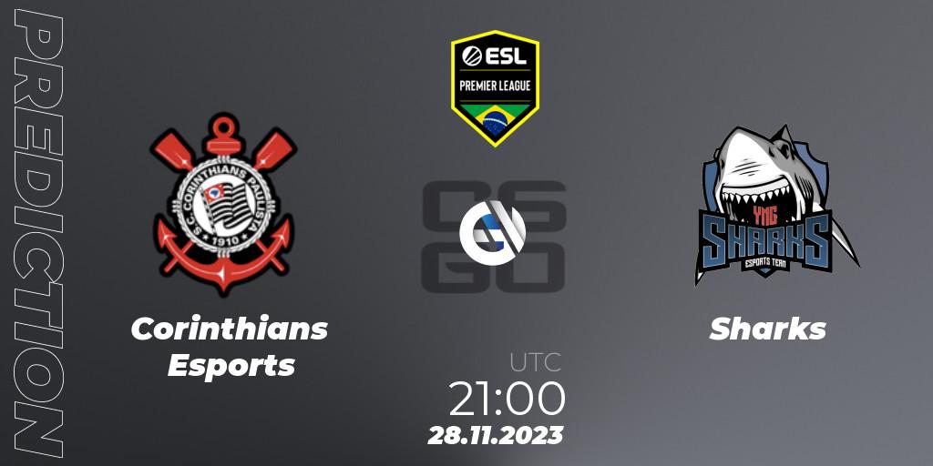 Corinthians Esports vs Sharks: Match Prediction. 28.11.23, CS2 (CS:GO), ESL Brasil Premier League Season 15