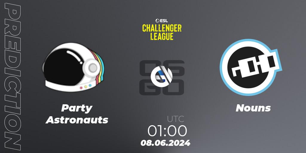 Party Astronauts vs Nouns: Match Prediction. 08.06.2024 at 01:00, Counter-Strike (CS2), ESL Challenger League Season 47: North America
