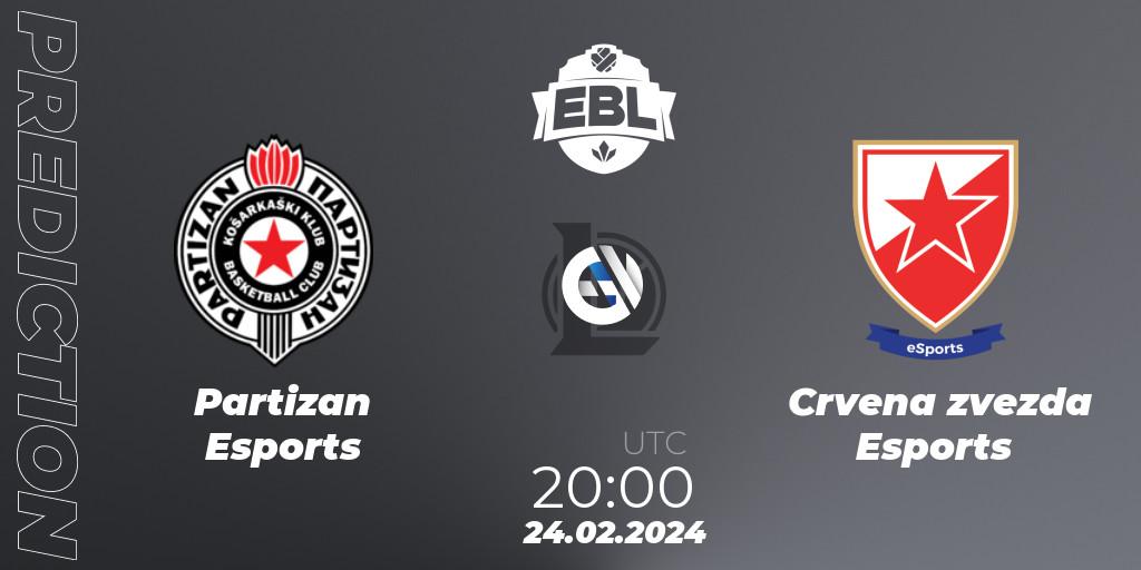Partizan Esports vs Crvena zvezda Esports: Match Prediction. 24.02.24, LoL, Esports Balkan League Season 14