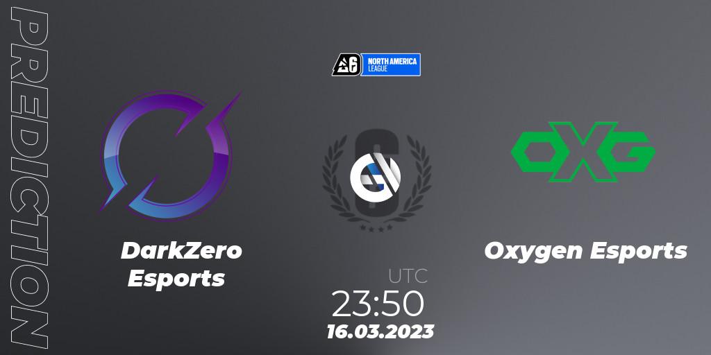 DarkZero Esports vs Oxygen Esports: Match Prediction. 16.03.2023 at 23:50, Rainbow Six, North America League 2023 - Stage 1