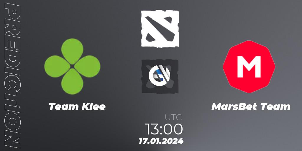 Team Klee vs MarsBet Team: Match Prediction. 01.02.2024 at 13:01, Dota 2, European Pro League Season 16