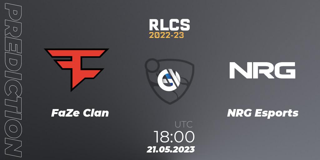 FaZe Clan vs NRG Esports: Match Prediction. 21.05.2023 at 18:00, Rocket League, RLCS 2022-23 - Spring: North America Regional 2 - Spring Cup