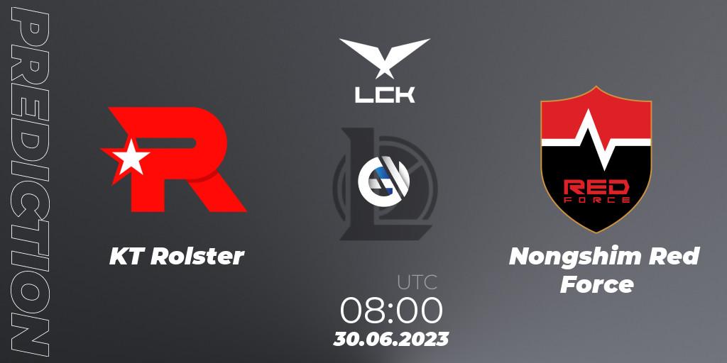 KT Rolster vs Nongshim Red Force: Match Prediction. 30.06.2023 at 08:00, LoL, LCK Summer 2023 Regular Season
