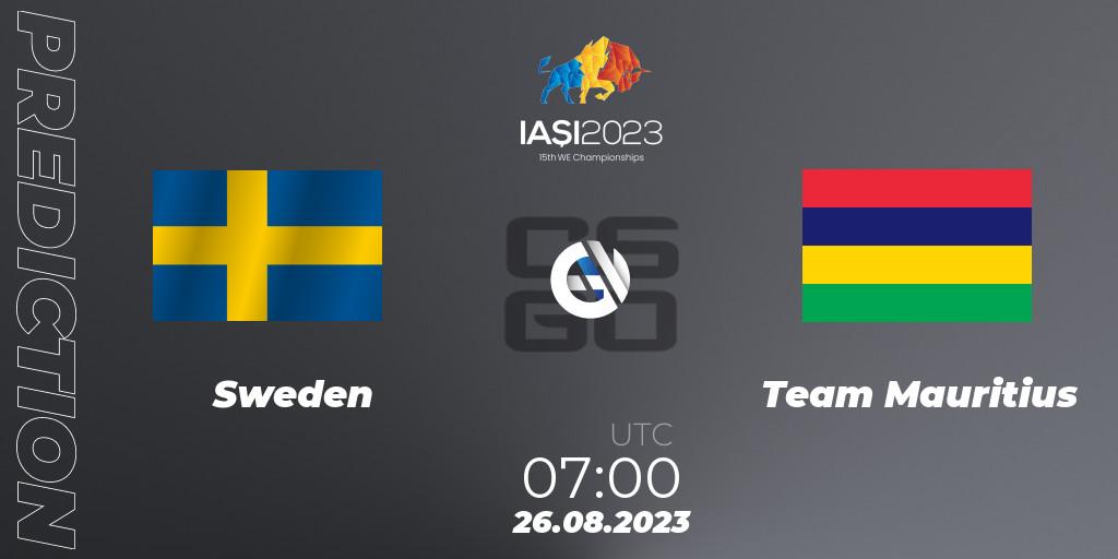 Sweden vs Team Mauritius: Match Prediction. 26.08.2023 at 11:30, Counter-Strike (CS2), IESF World Esports Championship 2023
