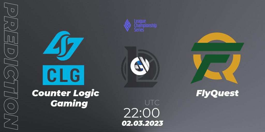 Counter Logic Gaming vs FlyQuest: Match Prediction. 17.02.23, LoL, LCS Spring 2023 - Group Stage