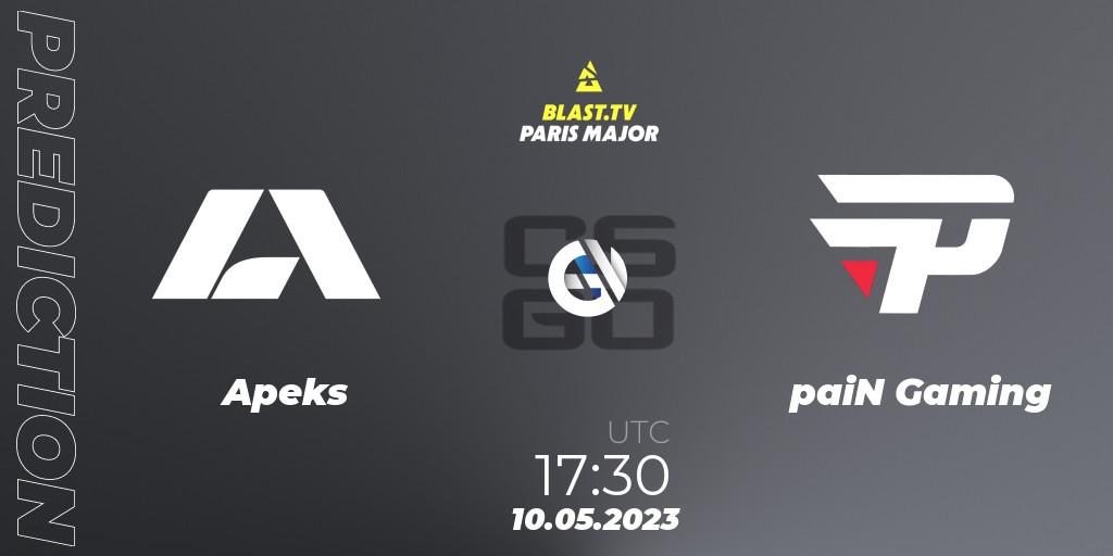 Apeks vs paiN Gaming: Match Prediction. 10.05.23, CS2 (CS:GO), BLAST Paris Major 2023 Challengers Stage