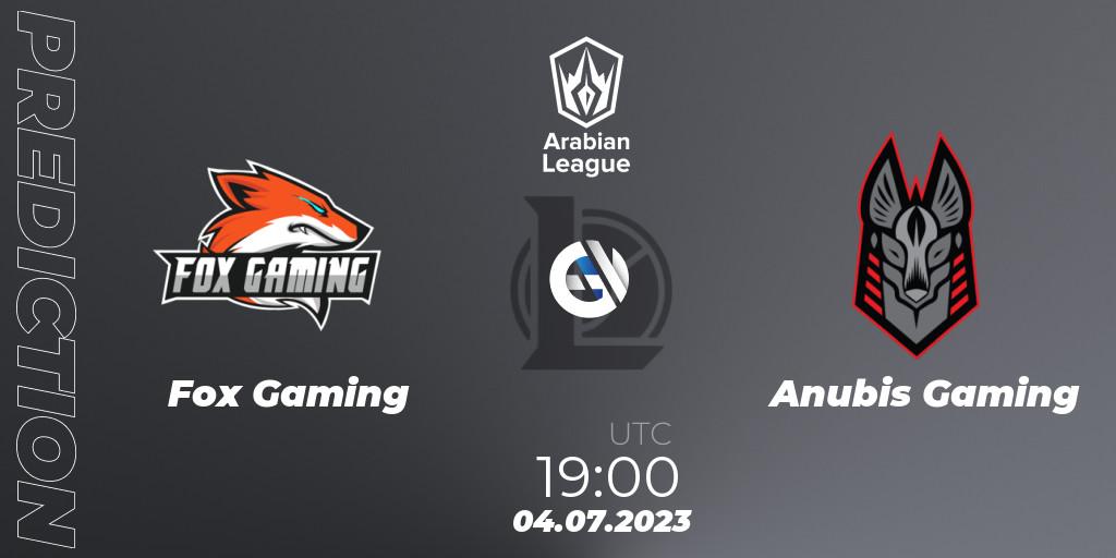 Fox Gaming vs Anubis Gaming: Match Prediction. 04.07.2023 at 19:00, LoL, Arabian League Summer 2023 - Group Stage