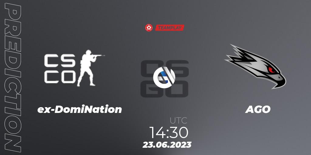 ex-DomiNation vs AGO: Match Prediction. 23.06.2023 at 15:15, Counter-Strike (CS2), LEON x TEAMPLAY Season 1