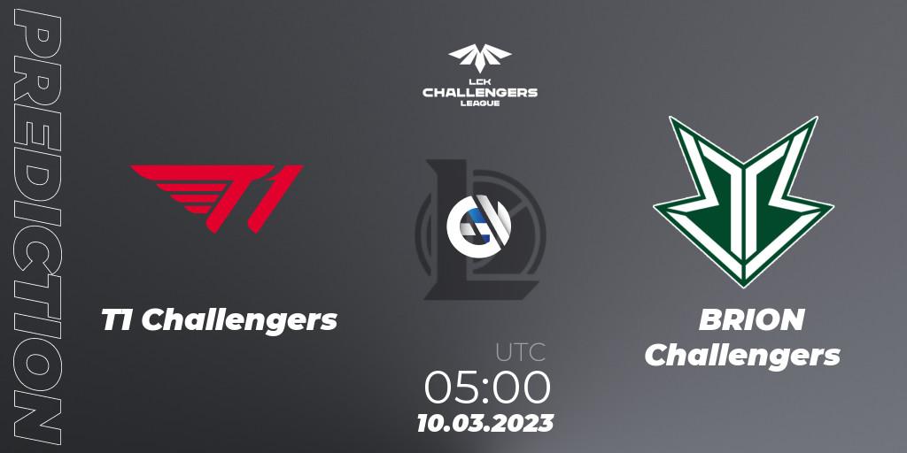 T1 Challengers vs Brion Esports Challengers: Match Prediction. 10.03.2023 at 05:00, LoL, LCK Challengers League 2023 Spring
