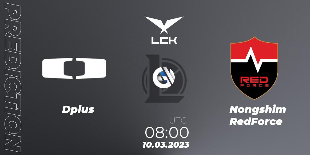Dplus vs Nongshim RedForce: Match Prediction. 10.03.2023 at 08:00, LoL, LCK Spring 2023 - Group Stage