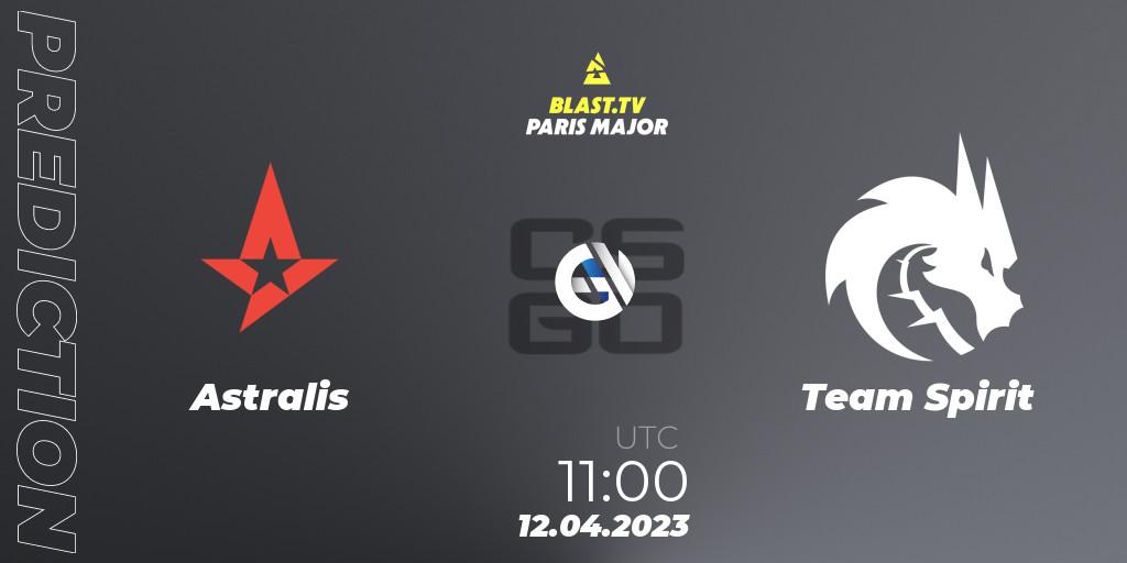 Astralis vs Team Spirit: Match Prediction. 12.04.2023 at 10:50, Counter-Strike (CS2), BLAST.tv Paris Major 2023 Europe RMR B