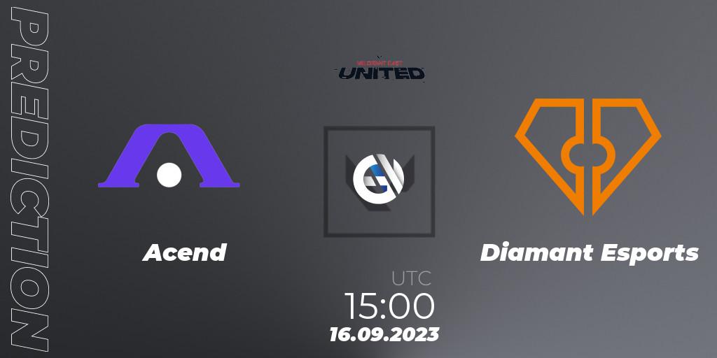 Acend vs Diamant Esports: Match Prediction. 16.09.23, VALORANT, VALORANT East: United: Season 2: Stage 3 - League