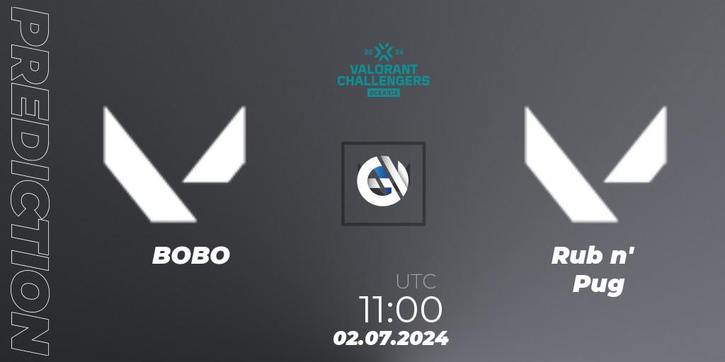 BOBO vs Rub n' Pug: Match Prediction. 28.06.2024 at 11:30, VALORANT, VALORANT Challengers 2024 Oceania: Split 2