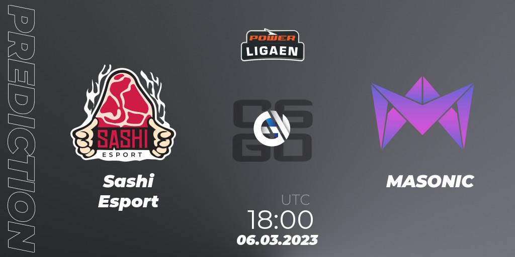  Sashi Esport vs MASONIC: Match Prediction. 06.03.2023 at 18:00, Counter-Strike (CS2), Dust2.dk Ligaen Season 22