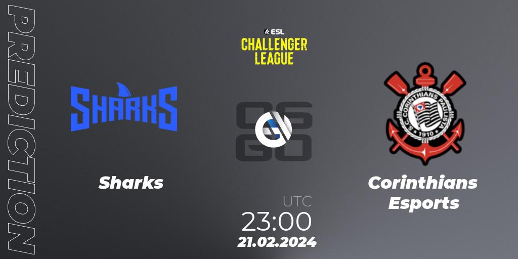 Sharks vs Corinthians Esports: Match Prediction. 22.02.24, CS2 (CS:GO), ESL Challenger League Season 47: South America