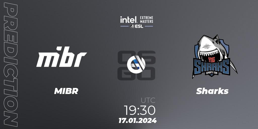 MIBR vs Sharks: Match Prediction. 17.01.24, CS2 (CS:GO), Intel Extreme Masters China 2024: South American Closed Qualifier