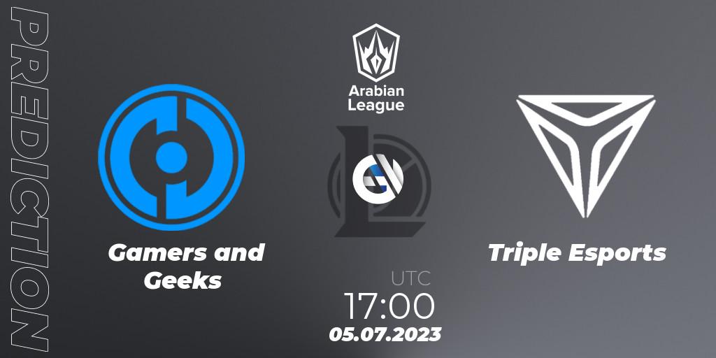 Gamers and Geeks vs Triple Esports: Match Prediction. 05.07.23, LoL, Arabian League Summer 2023 - Group Stage