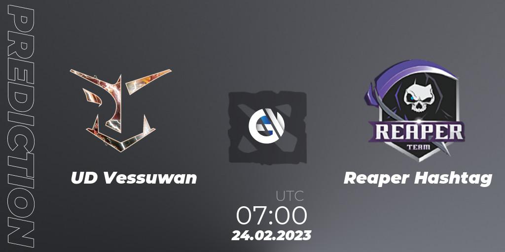 UD Vessuwan vs Reaper Hashtag: Match Prediction. 26.02.2023 at 10:00, Dota 2, GGWP Dragon Series 1
