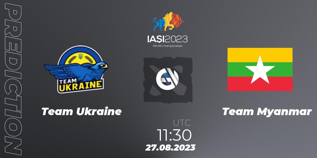 Team Ukraine vs Team Myanmar: Match Prediction. 27.08.23, Dota 2, IESF World Championship 2023