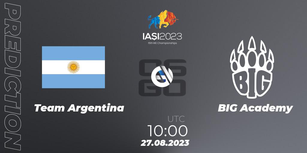 Team Argentina vs BIG Academy: Match Prediction. 27.08.23, CS2 (CS:GO), IESF World Esports Championship 2023