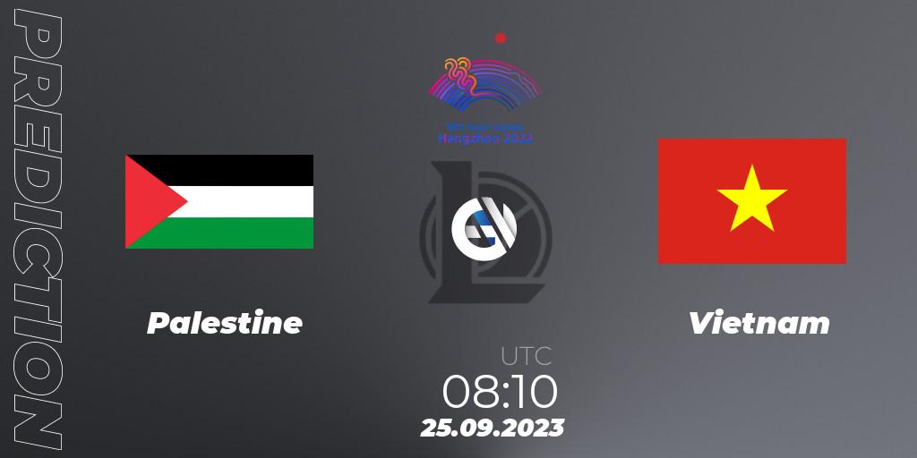 Palestine vs Vietnam: Match Prediction. 25.09.2023 at 08:10, LoL, 2022 Asian Games