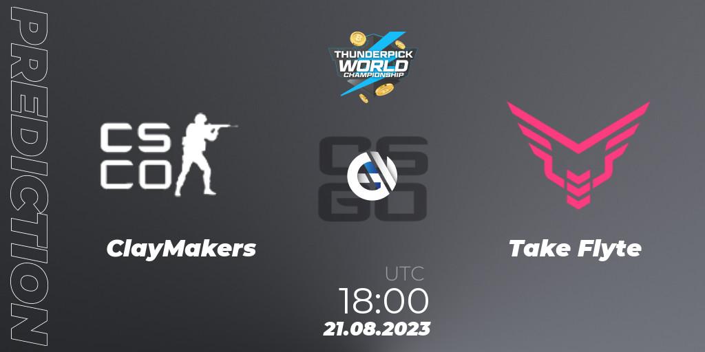 ClayMakers vs Take Flyte: Match Prediction. 21.08.2023 at 18:20, Counter-Strike (CS2), Thunderpick World Championship 2023: North American Qualifier #2