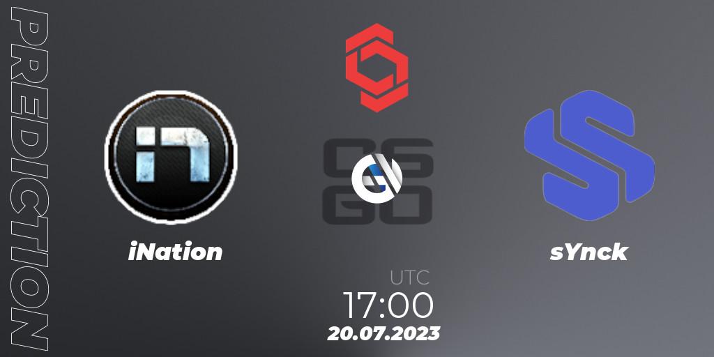 iNation vs sYnck: Match Prediction. 20.07.23, CS2 (CS:GO), CCT Central Europe Series #7: Closed Qualifier
