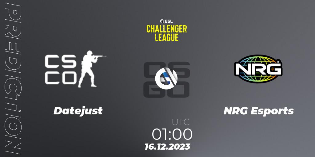 Datejust vs NRG Esports: Match Prediction. 16.12.2023 at 01:00, Counter-Strike (CS2), ESL Challenger League Season 46 Relegation: North America
